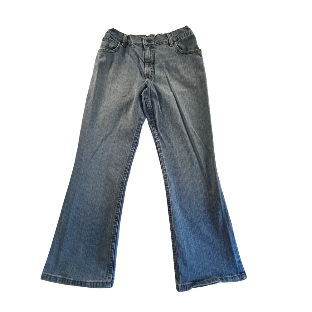 Wrangler Jeans Womens Size 14 Husky Flare Leg Light Wash Denim Pants Stretch